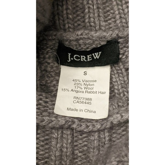 J Crew Cableknit Grey Turtleneck Sweater, Small - Picture 6 of 8